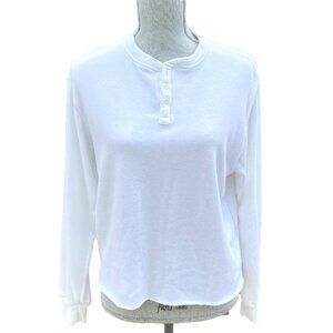 BRANDY MELVILLE 💙 JOHN GALT White Henley Sweatshirt Top